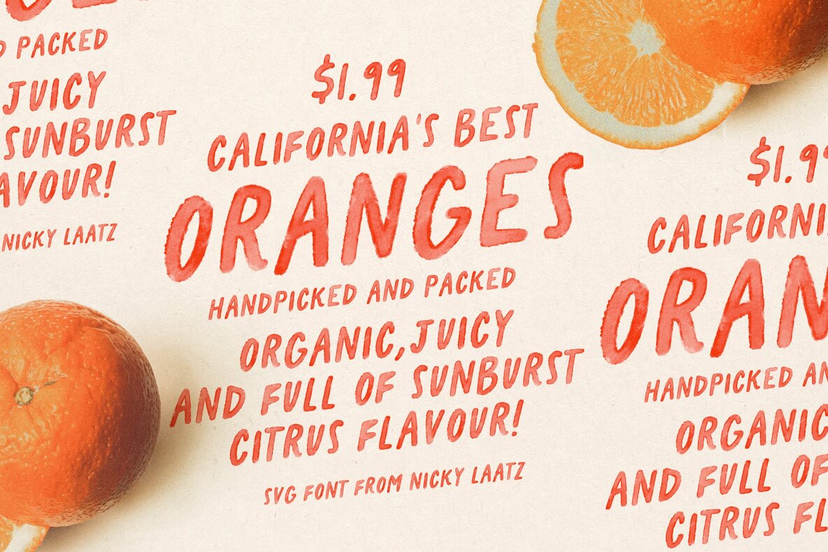 California Oranges SVG Font: The Fresh Squeeze in Modern Typography