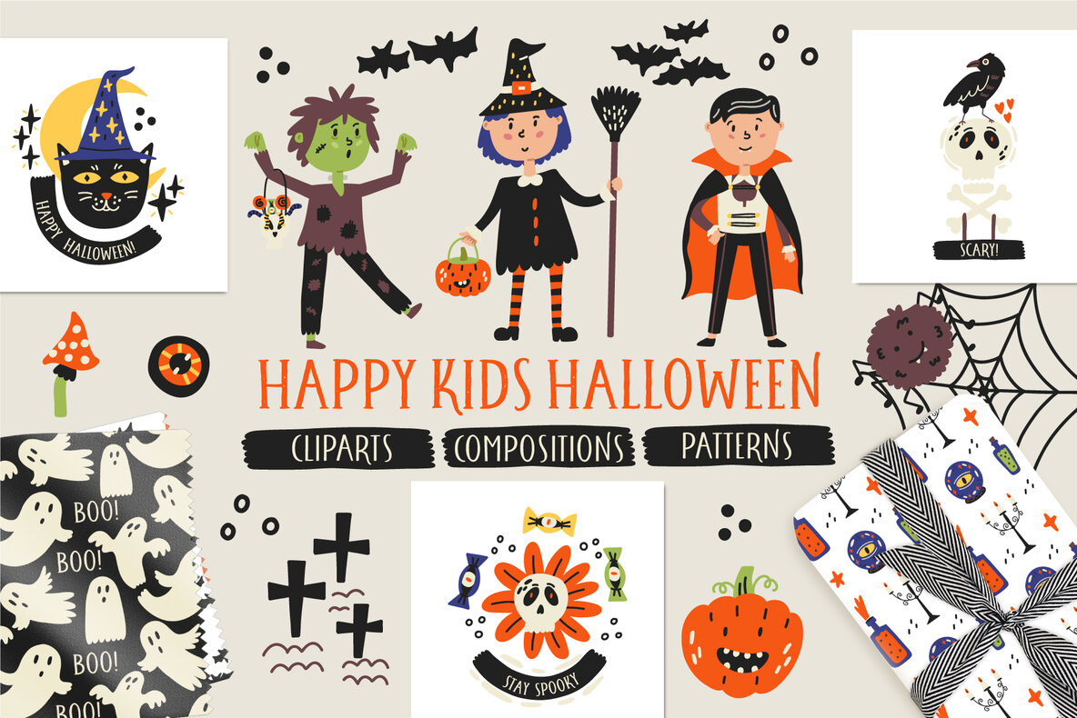 Download Happy Kids Halloween Graphics