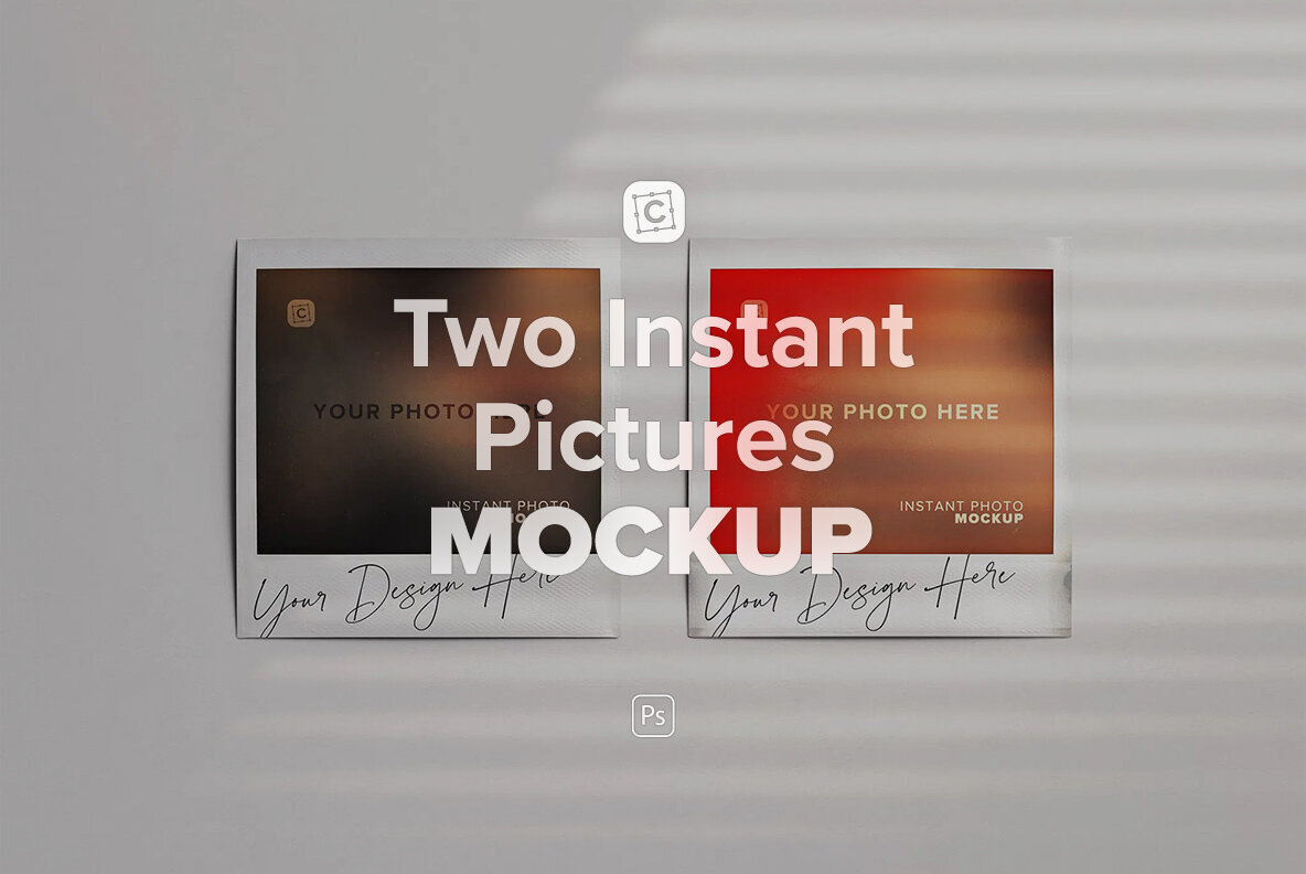 Download Two Instant Pictures Mockup Graphics