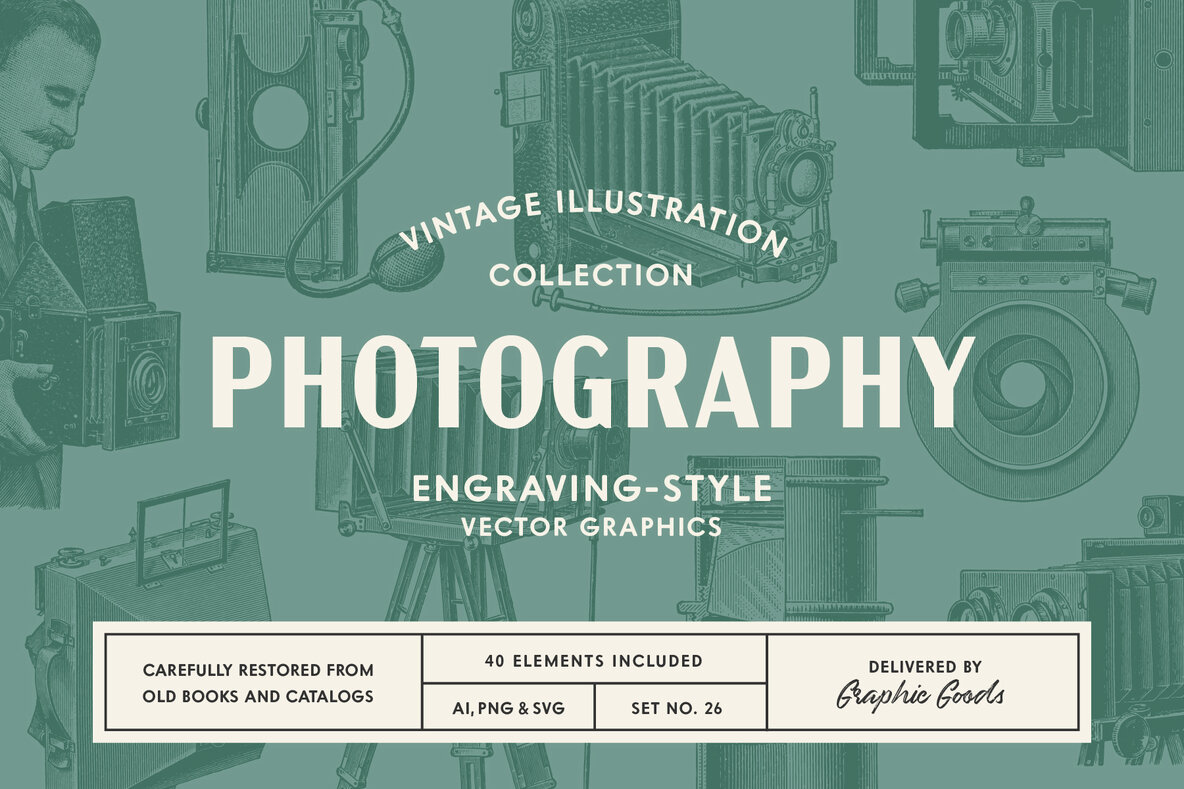 Download Photography – Vintage Illustration Set Graphics