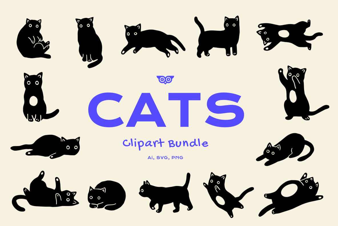 Download Cats Clipart Bundle Graphics