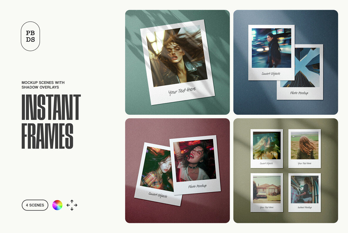 Download Polaroid Mockup Scenes Graphics