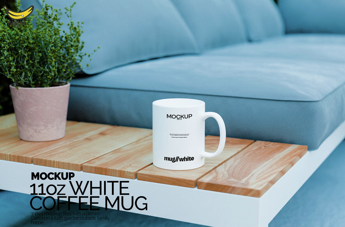 Download 11oz Sublimation White Coffee Mug Mockup Bundle Graphics