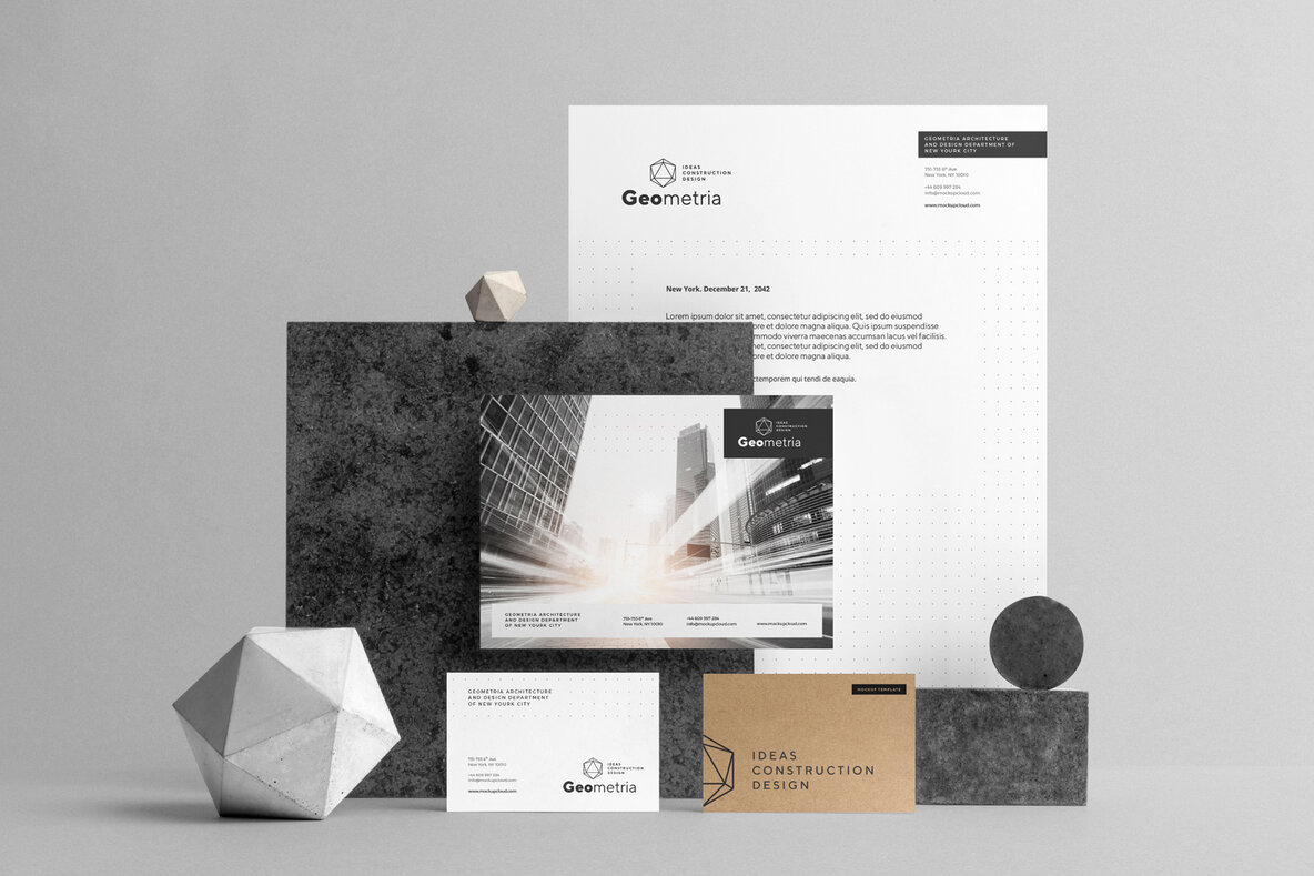 Download Geometria Branding Mockups Kit v.1 Graphics