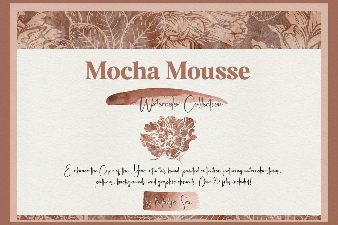 Download Mocha Mousse Watercolor Collection Graphics