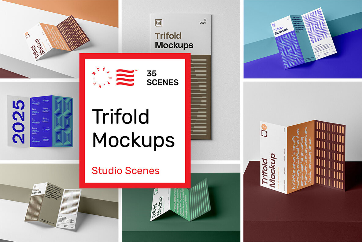 Download Studio Trifold Mockups Graphics