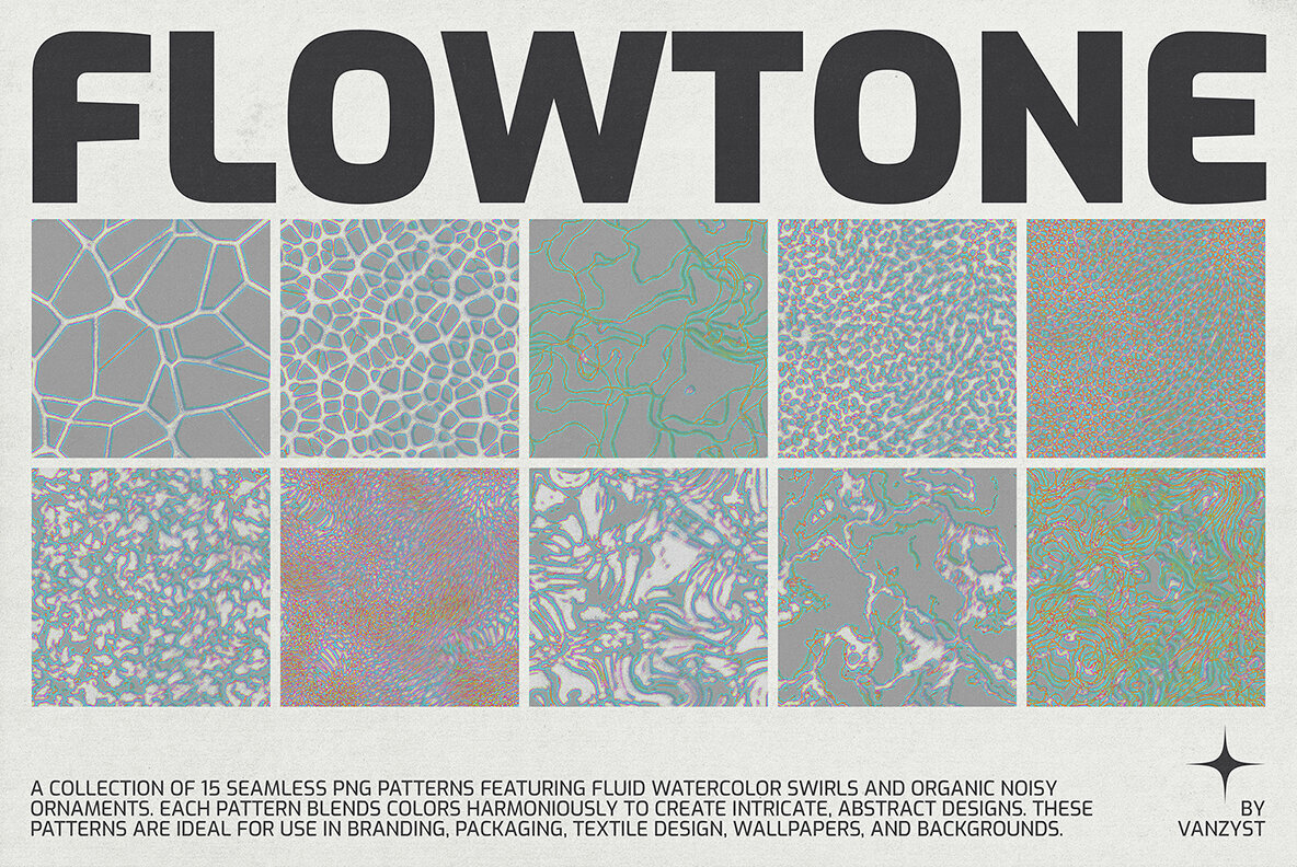 Download Flowtone Organic Seamless Patterns Collection Graphics