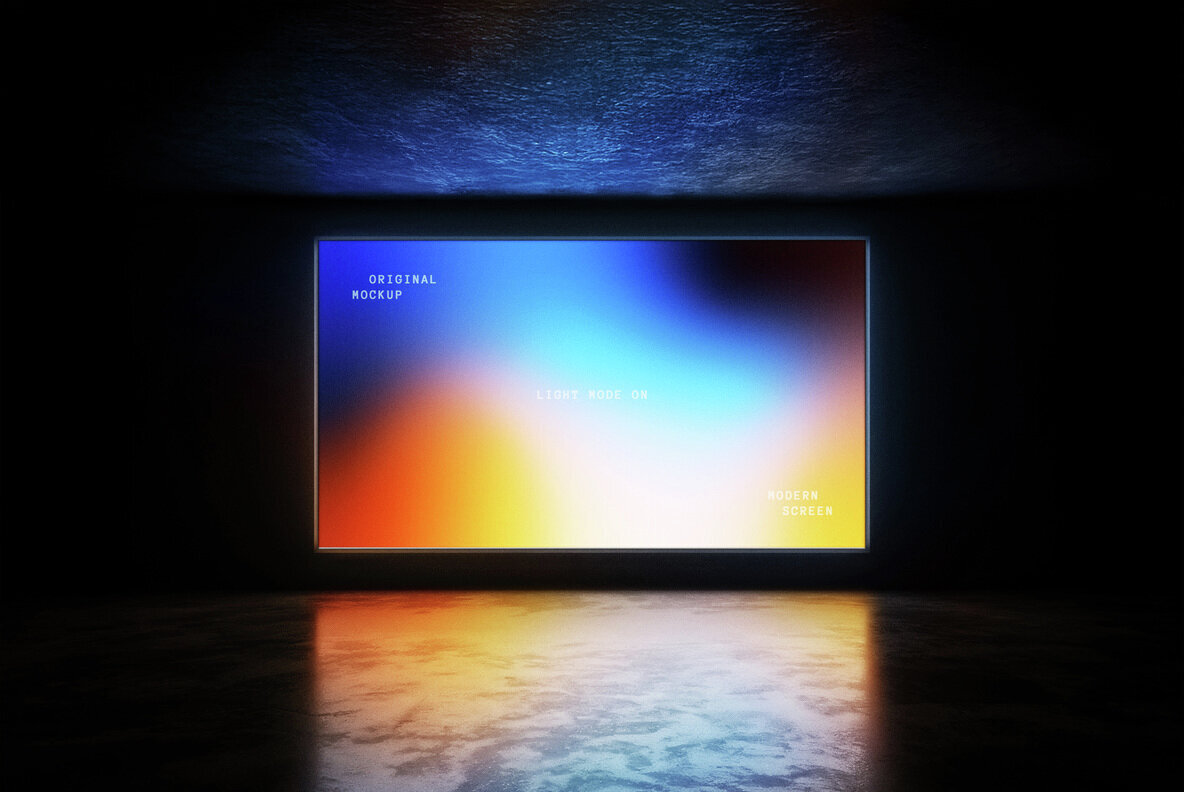 Download Glowing Horizontal Screen Mockup Graphics