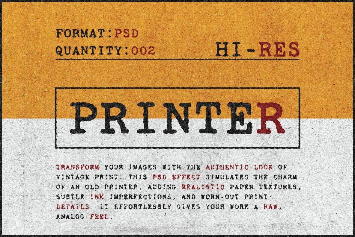 Download Old Ink Printer Design Effect Graphics - Image 1