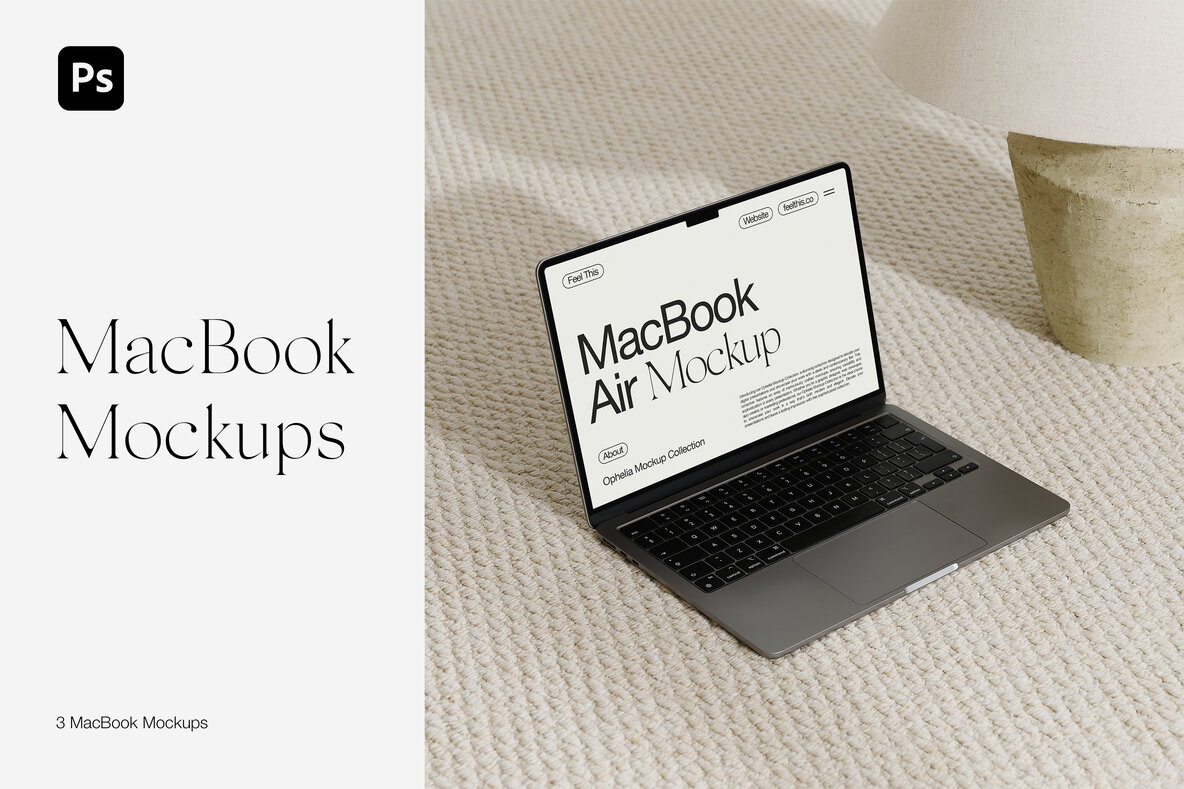 Download Aesthetic MacBook Mockups for Photoshop PSD Graphics - Image 1